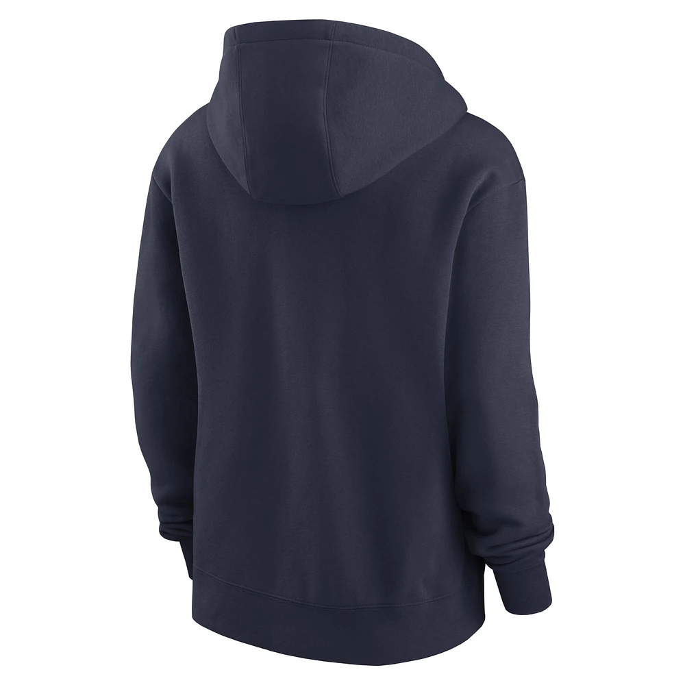 Women's Nike Navy Dallas Cowboys Team Logo Club Fleece Pullover Hoodie