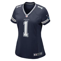 Maillot de match des Dallas Cowboys Nike numéro 1 Bride pour femme, bleu marine