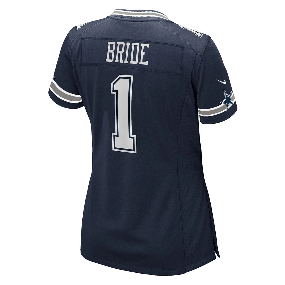 Maillot de match des Dallas Cowboys Nike numéro 1 Bride pour femme, bleu marine