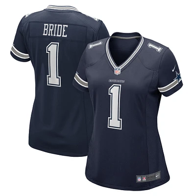 Maillot de match des Dallas Cowboys Nike numéro 1 Bride pour femme, bleu marine