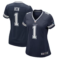 Maillot de match des Dallas Cowboys Nike numéro 1 Mom bleu marine pour femme