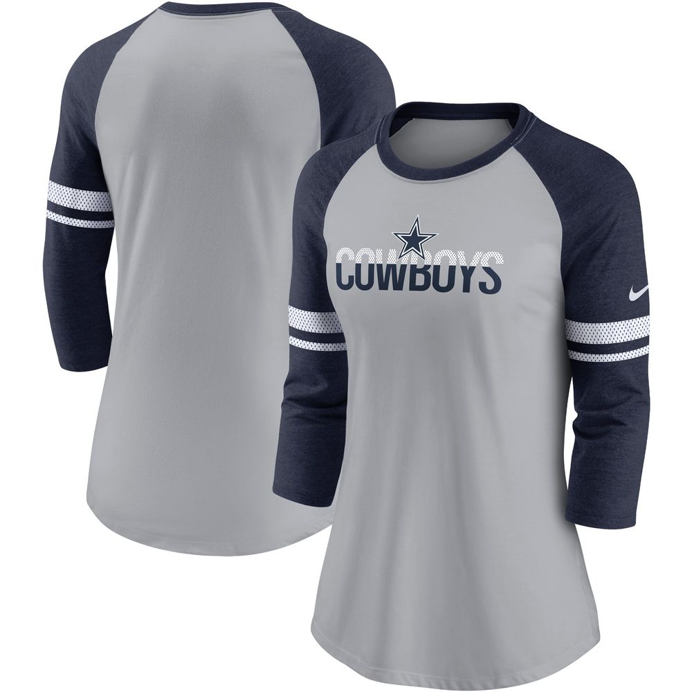 Dallas Cowboys Women's Nike Sleeve Stripe 3/4-Sleeve Raglan T-Shirt