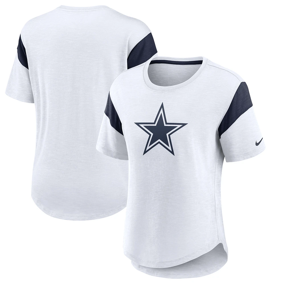 FBC COW BLANC MARINE SU23 NFL FEMME NIKE SLUB FASHION SS TEE TEELADC