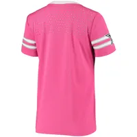 Dallas Cowboys Women's Lace-Up Giselle Rhinestone Jersey T-Shirt - Pink