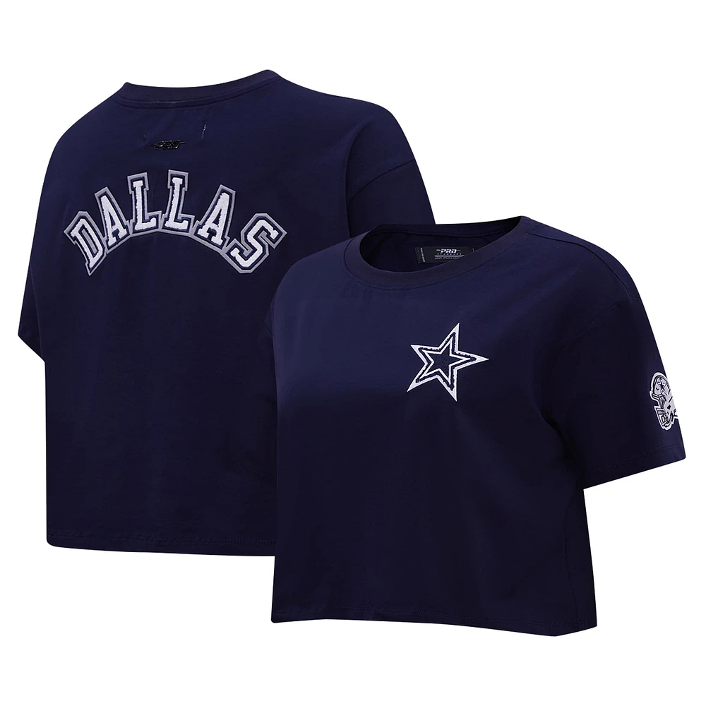 T-shirt court boxy Pro Standard pour femmes, bleu marine, Dallas Cowboys