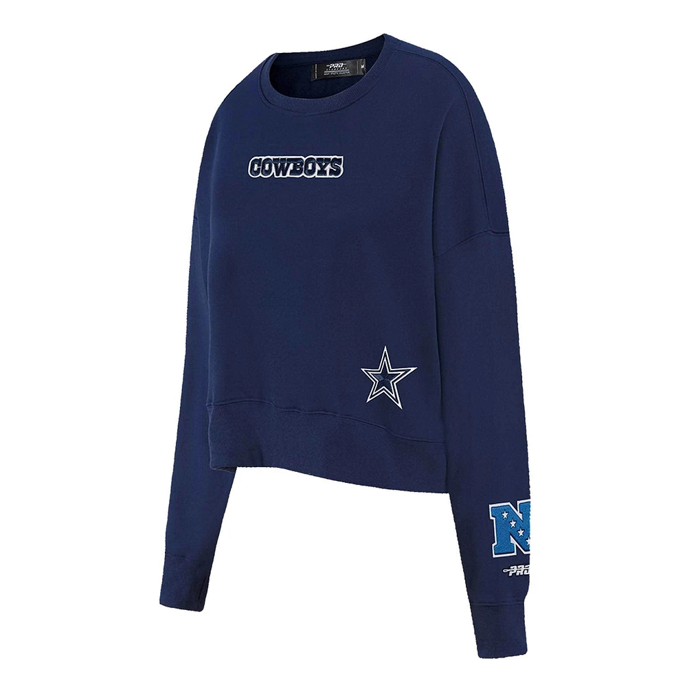 Women's Pro Standard  Navy Dallas Cowboys Wingspan Pullover Sweatshirt