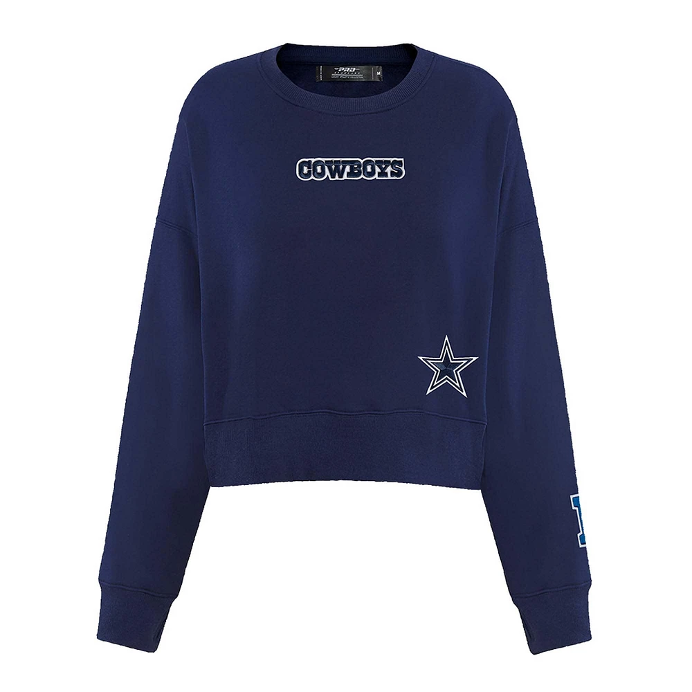 Women's Pro Standard  Navy Dallas Cowboys Wingspan Pullover Sweatshirt