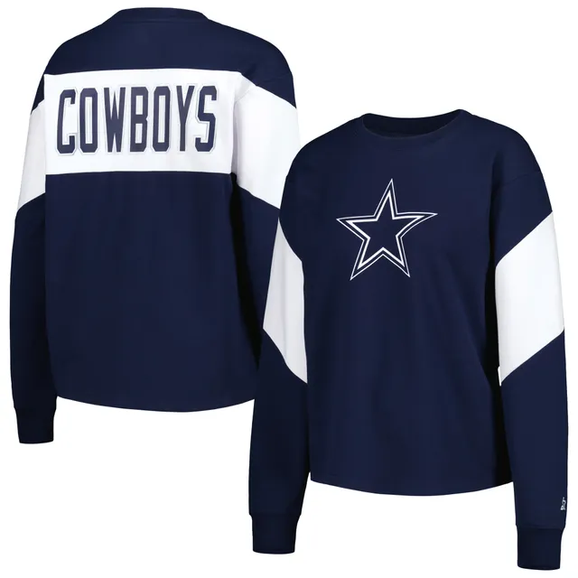 Lids Dallas Cowboys Starter Women's Insight Crop Tri-Blend Long Sleeve T- Shirt - Navy