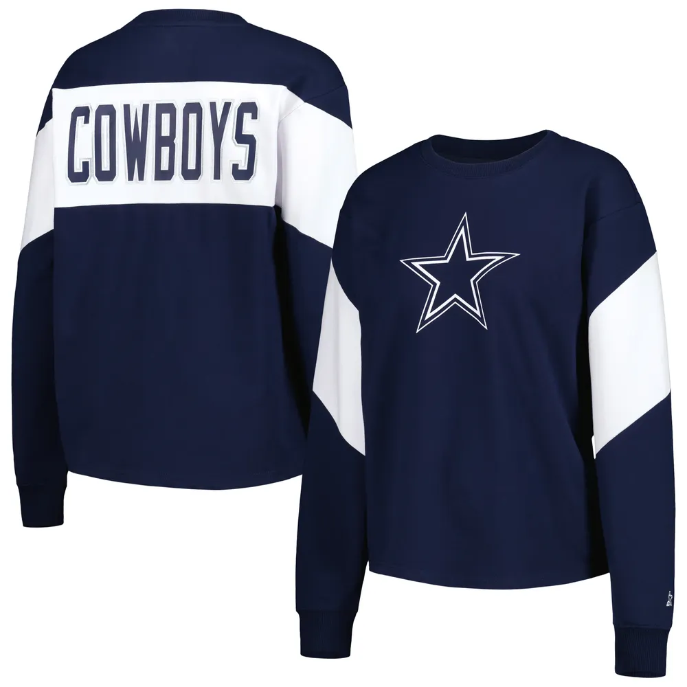 Starter Women's Starter Navy Dallas Cowboys Insight Crop Tri-Blend Long  Sleeve T-Shirt