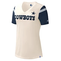 Démarreur blanc Dallas Cowboys Kick-Starter pour femme - T-shirt à encolure en V