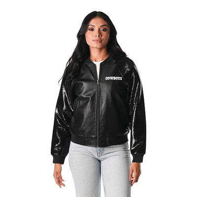 Women's The Wild Collective  Black Dallas Cowboys Sequin Full-Zip Jacket