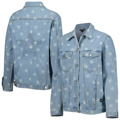 Dallas Cowboys The Wild Collective Women's Faded Button-Up Jacket - Denim