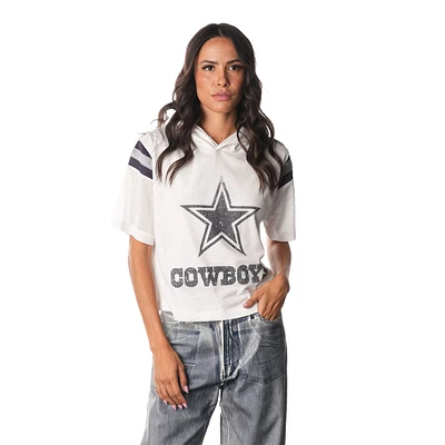 T-shirt à capuche en jersey blanc Dallas Cowboys The Wild Collective pour femme