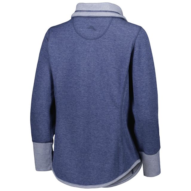 Sweat-shirt entièrement zippé Tommy Bahama Heathered Navy Dallas Cowboys Sport Sun Fade pour femmes