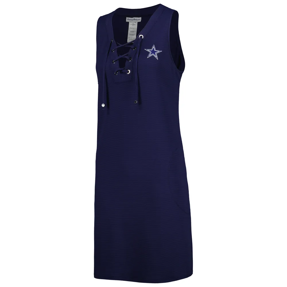 Women's Tommy Bahama Navy Dallas Cowboys Island Cays Lace-Up Dress