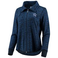 Women's Tommy Bahama Navy Dallas Cowboys Sport Shell We Dance Tri-Blend Full-Zip Sweatshirt