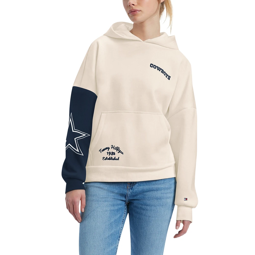 Women's Tommy Hilfiger Cream/Navy Dallas Cowboys Harriet Pullover Hoodie