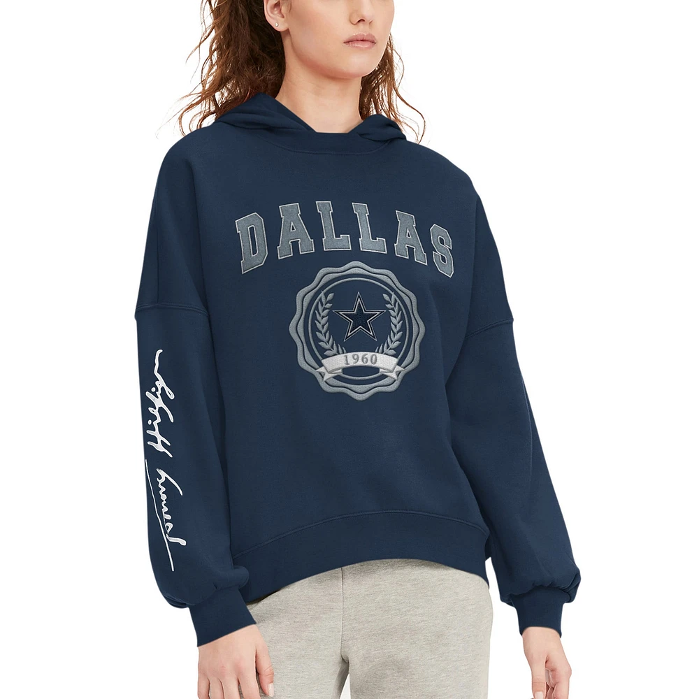 Sweat à capuche épaules tombantes Tommy Hilfiger Dallas Cowboys Becca pour femme, bleu marine