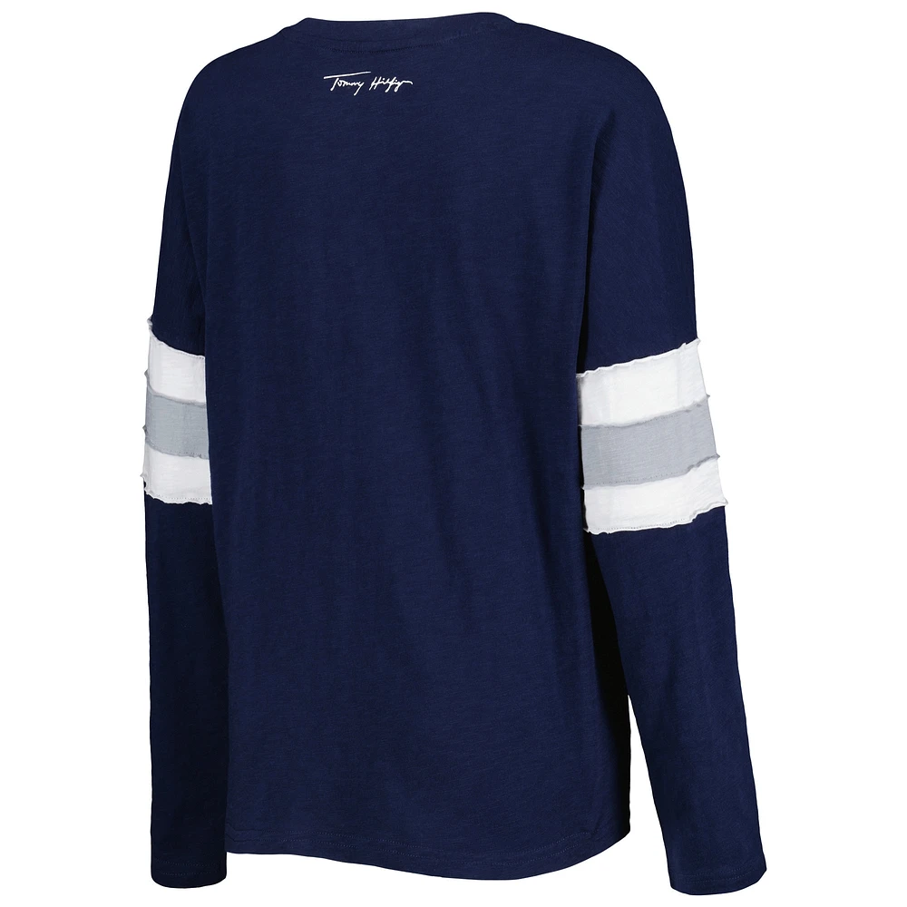 Women's Tommy Hilfiger Navy Dallas Cowboys Justine Long Sleeve Tunic T-Shirt