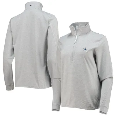 San Francisco 49ers Vineyard Vines Shep Shirt Quarter-Zip Sweatshirt -  Heather Gray