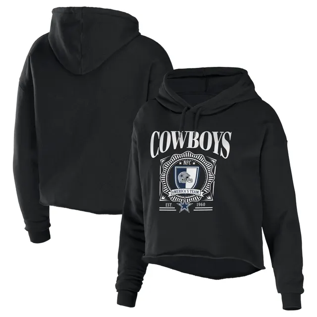 Lids Dallas Cowboys WEAR by Erin Andrews Women's Cropped Sponge Fleece  Pullover Hoodie - Black