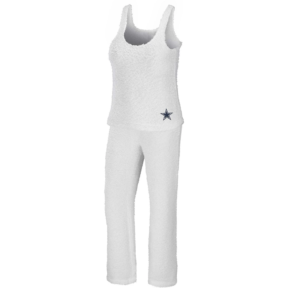 Women's WEAR by Erin Andrews Cream Dallas Cowboys Cozy Scoop Neck Tank Top & Pants Sleep Set