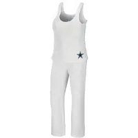 Women's WEAR by Erin Andrews Cream Dallas Cowboys Plus Cosy Scoop Neck Tank Top & Pants Set