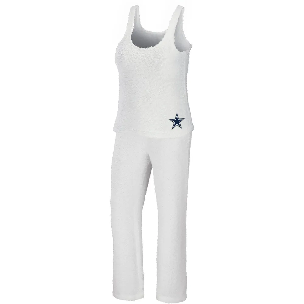 WEAR by Erin Andrews Women's WEAR by Erin Andrews Cream Dallas Cowboys Plus  Cozy Scoop Neck Tank Top & Pants Set