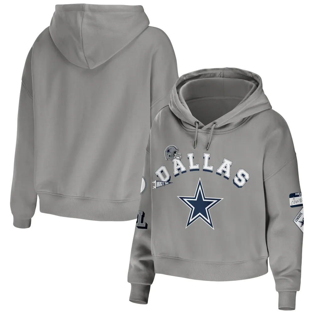 Lids Dallas Cowboys WEAR by Erin Andrews Women's Modest Cropped Pullover  Hoodie - Gray