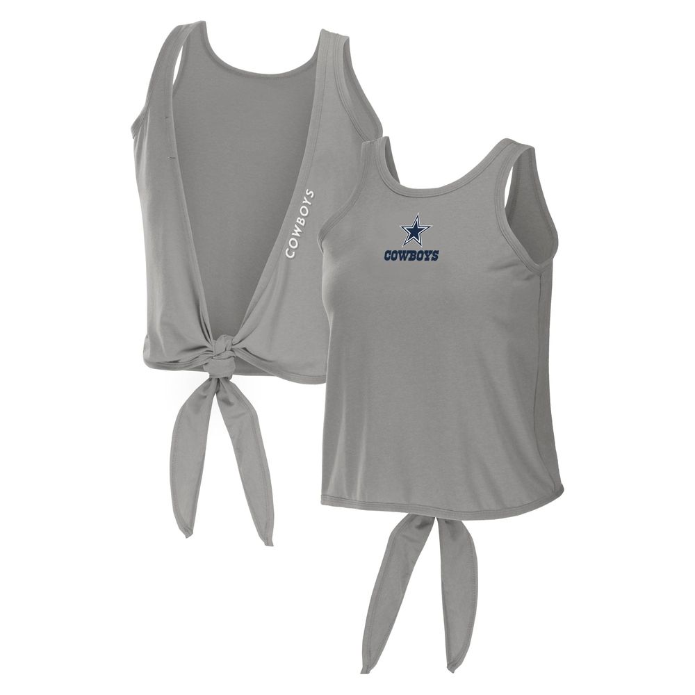 WEAR by Erin Andrews Women's WEAR by Erin Andrews Gray Dallas Cowboys Open  Back Twist Tie Tank Top