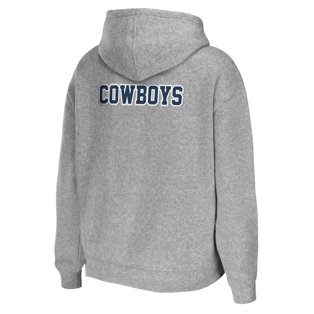 Sweat à capuche zippé intégral WEAR by Erin Andrews Team Dallas Cowboys gris chiné pour femme