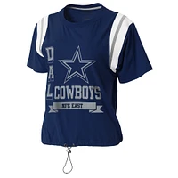 T-shirt pour femme WEAR by Erin Andrews bleu marine Dallas Cowboys color block cintré