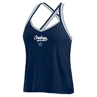 Débardeur tri-blend bleu marine à bretelles croisées Dallas Cowboys WEAR by Erin Andrews pour femme