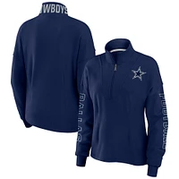 Veste à demi-zip WEAR by Erin Andrews pour femmes, bleu marine, Dallas Cowboys