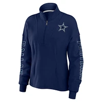 Veste à demi-zip WEAR by Erin Andrews pour femmes, bleu marine, Dallas Cowboys