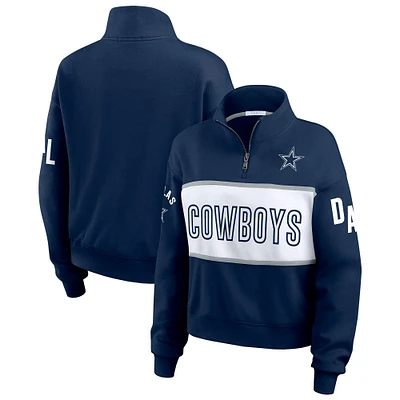 Veste zippée quart de tour bleu marine Dallas Cowboys WEAR by Erin Andrews pour femme