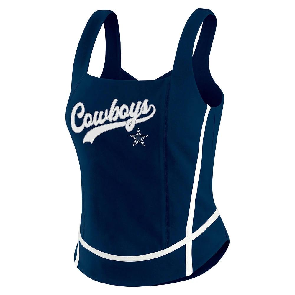 Women's WEAR by Erin Andrews Navy Dallas Cowboys Square Neck Tank Top