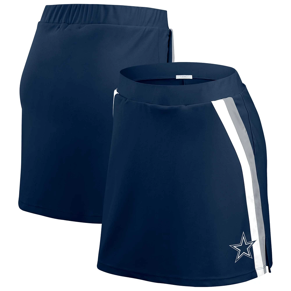 Jupe-short rayée bleu marine Dallas Cowboys WEAR by Erin Andrews pour femme