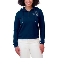 Pull à capuche gaufré bleu marine Dallas Cowboys WEAR by Erin Andrews pour femme