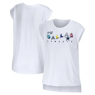 Dallas Cowboys WEAR by Erin Andrews Women's Greetings From Muscle T-Shirt - White