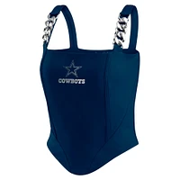 Haut corset à maillons en chaîne bleu marine Dallas Cowboys pour femme WEAR by Erin Andrews x Gracie Hunt