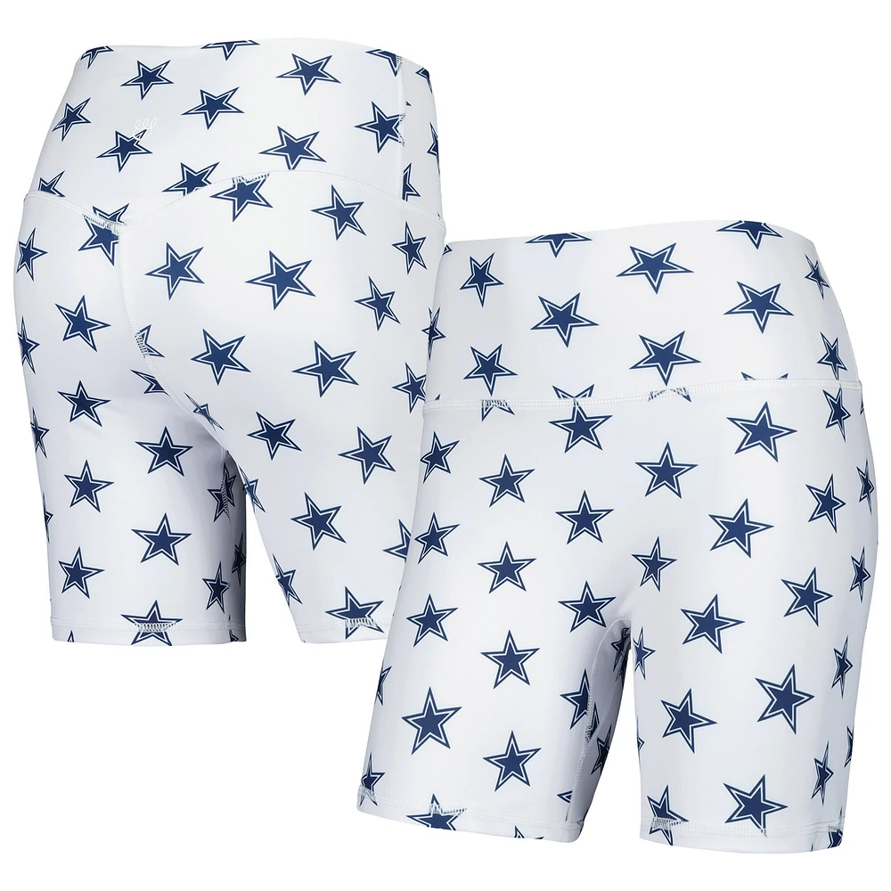 Women's White Dallas Cowboys Allover Print Biker Shorts