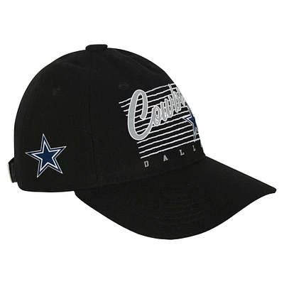 Casquette ajustable en laine rétro noire Dallas Cowboys pour jeunes