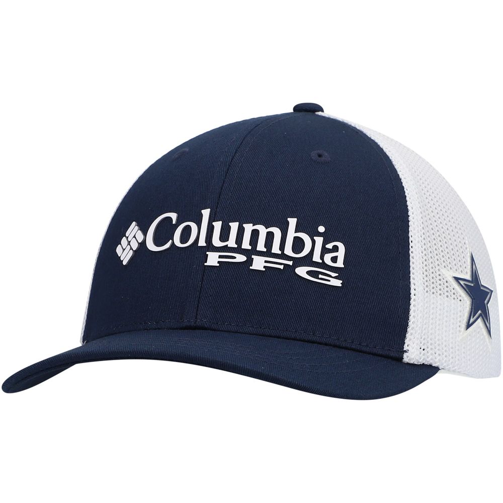 Youth Columbia Navy Dallas Cowboys PFG Mesh Snapback Hat