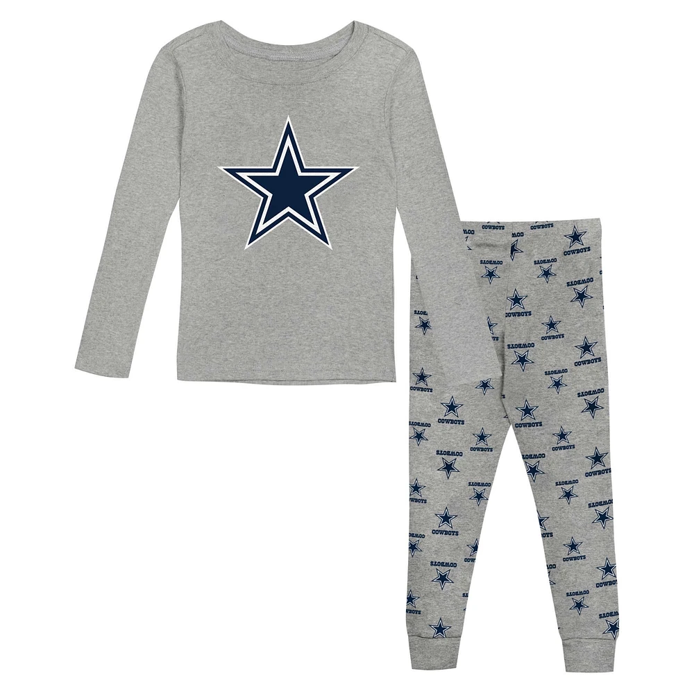 Ensemble de nuit pour jeunes Dallas Cowboys avec t-shirt à manches longues et pantalon