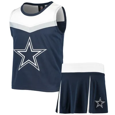 Dallas Cowboys Youth Girls Two-Piece Spirit Cheerleader Set - Navy