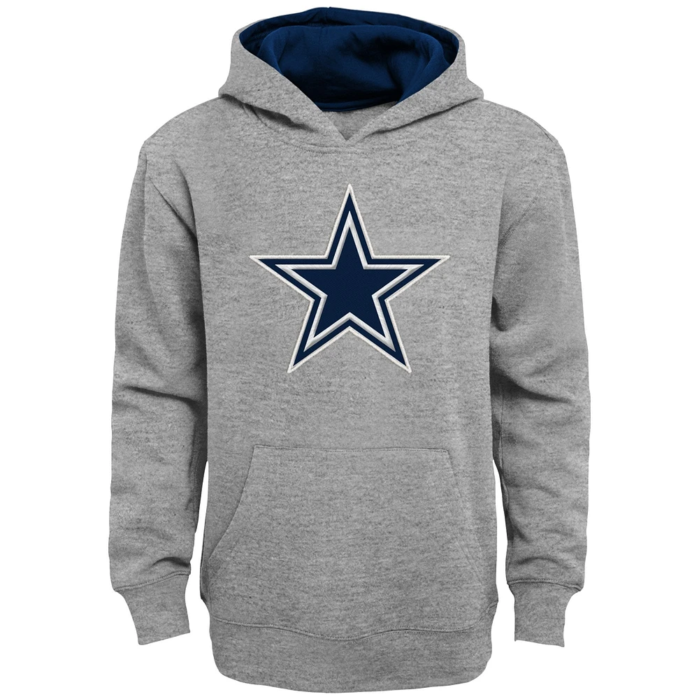 Youth Heather Gray Dallas Cowboys Prime Pullover Hoodie