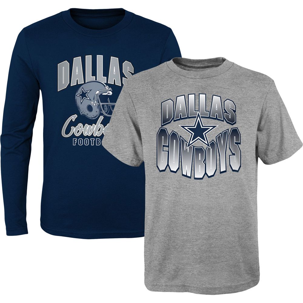 Outerstuff Youth Heathered Gray/Navy Dallas Cowboys Game Day - T