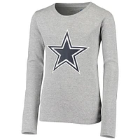 Ensemble de nuit gris chiné avec t-shirt à manches longues et pantalon Dallas Cowboys pour jeune