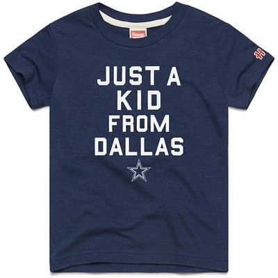 Youth Homage  Navy Dallas Cowboys Just a Kid Tri-Blend T-Shirt